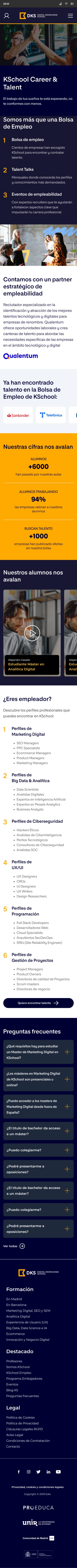 DKS, Career & Talent · móvil