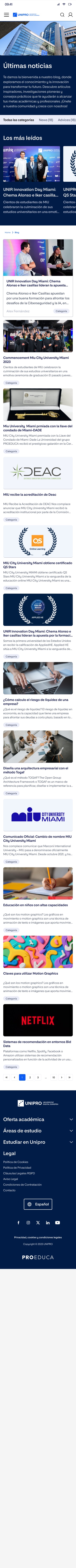 UNIPRO, Eventos · móvil