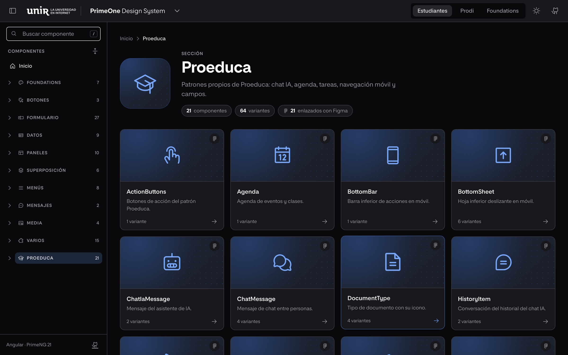 UNIR Design Systems, Sección Proeduca